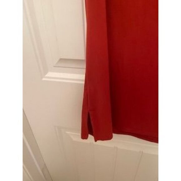 Susan Graver Red Sleeveless Draped Neck‎ Top M LIQUID KNIT Polyester & Spandex - Picture 7 of 14